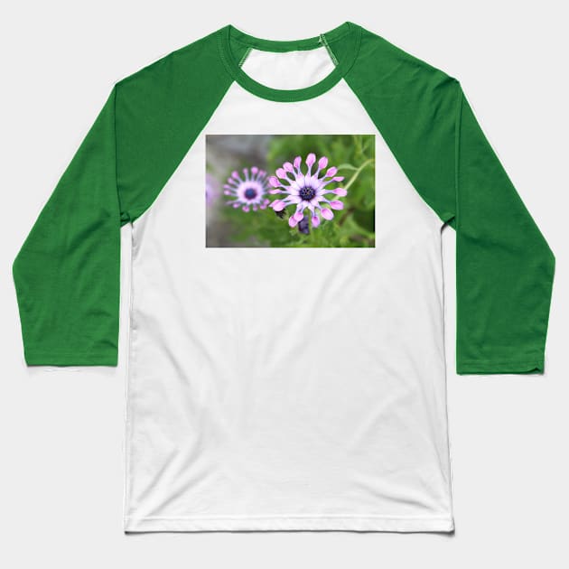 Purple Flower Baseball T-Shirt by RFMDesigns